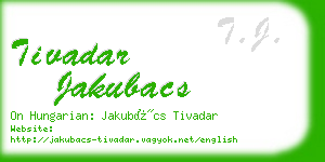 tivadar jakubacs business card